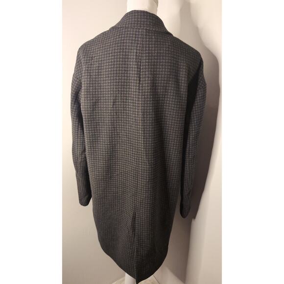 Zara Basic wool blend houndstooth heritage oversized long coat blazer - Picture 7 of 12